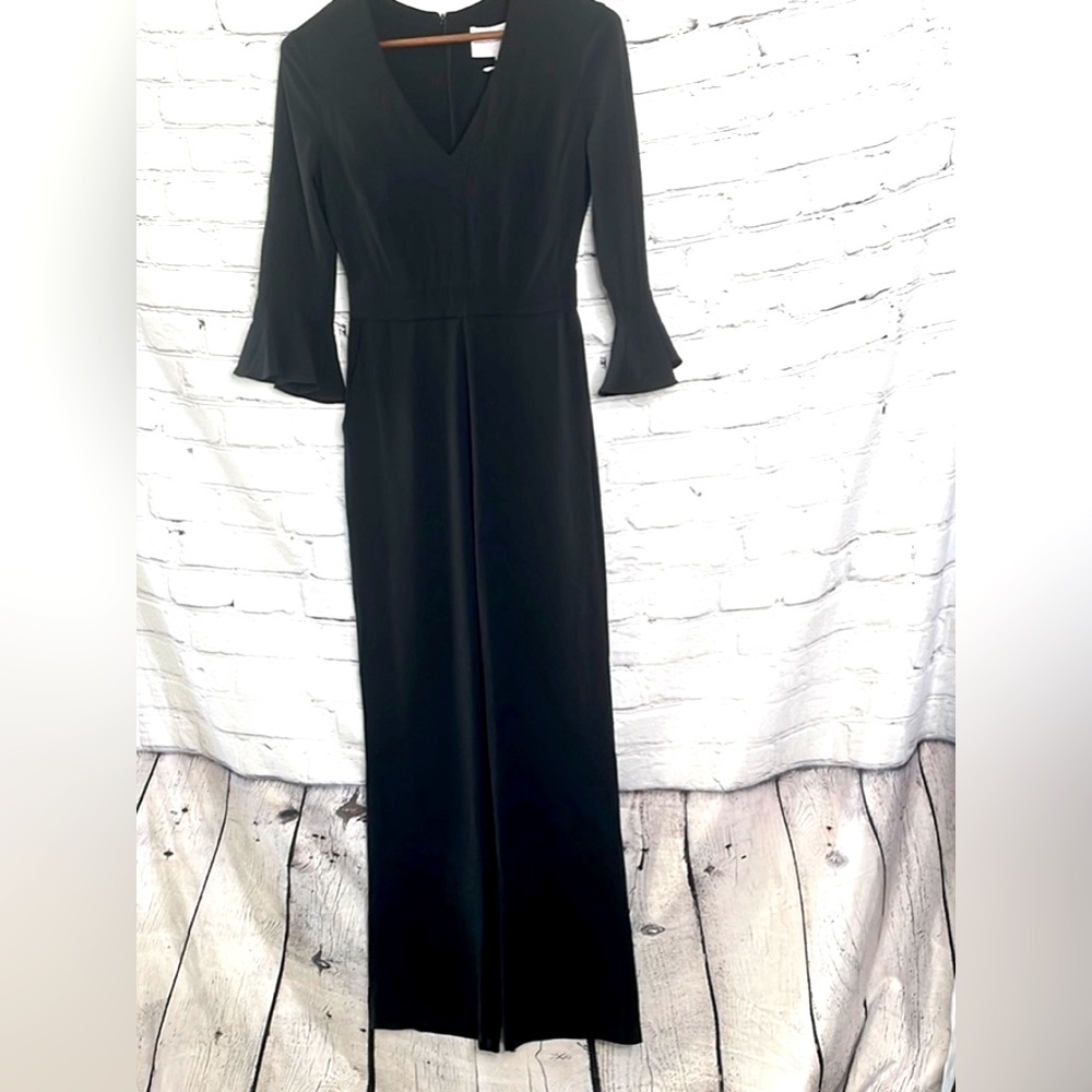 Charles Henry Elegant Black Long Sleeve Jumpsuit Size Small